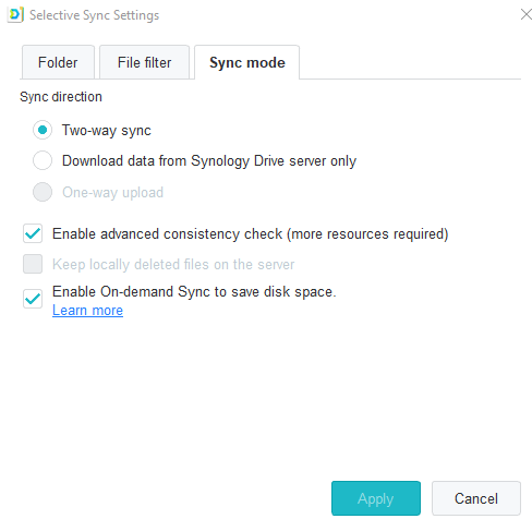 Tính năng On-demand Sync trong Synology Drive Client 8