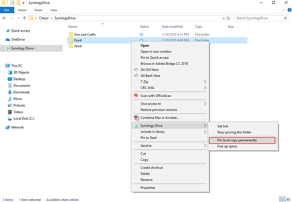 Tính năng On-demand Sync trong Synology Drive Client 11