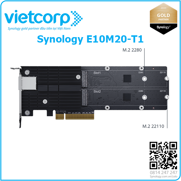 M.2 SSD & 10GbE combo adapter card Synology E10M20-T1