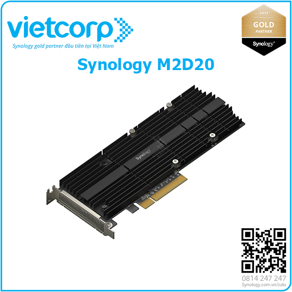 Dual-slot M.2 SSD adapter Synology M2D20