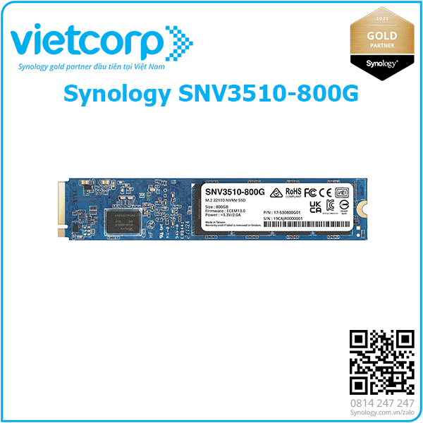 Ổ SSD NVMe Synology SNV3510-800G dung lượng 800 GB