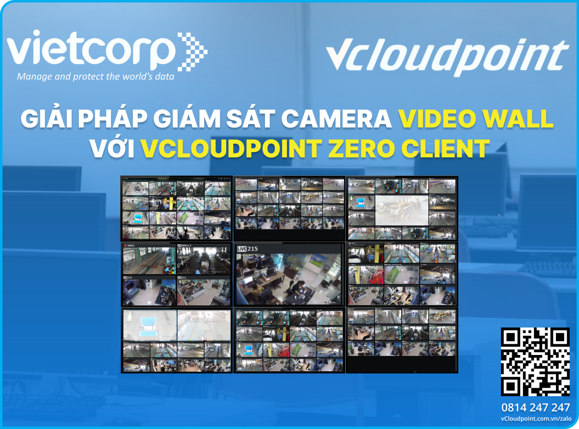 Giải pháp giám sát Camera Video Wall với vCloudPoint Zero Client