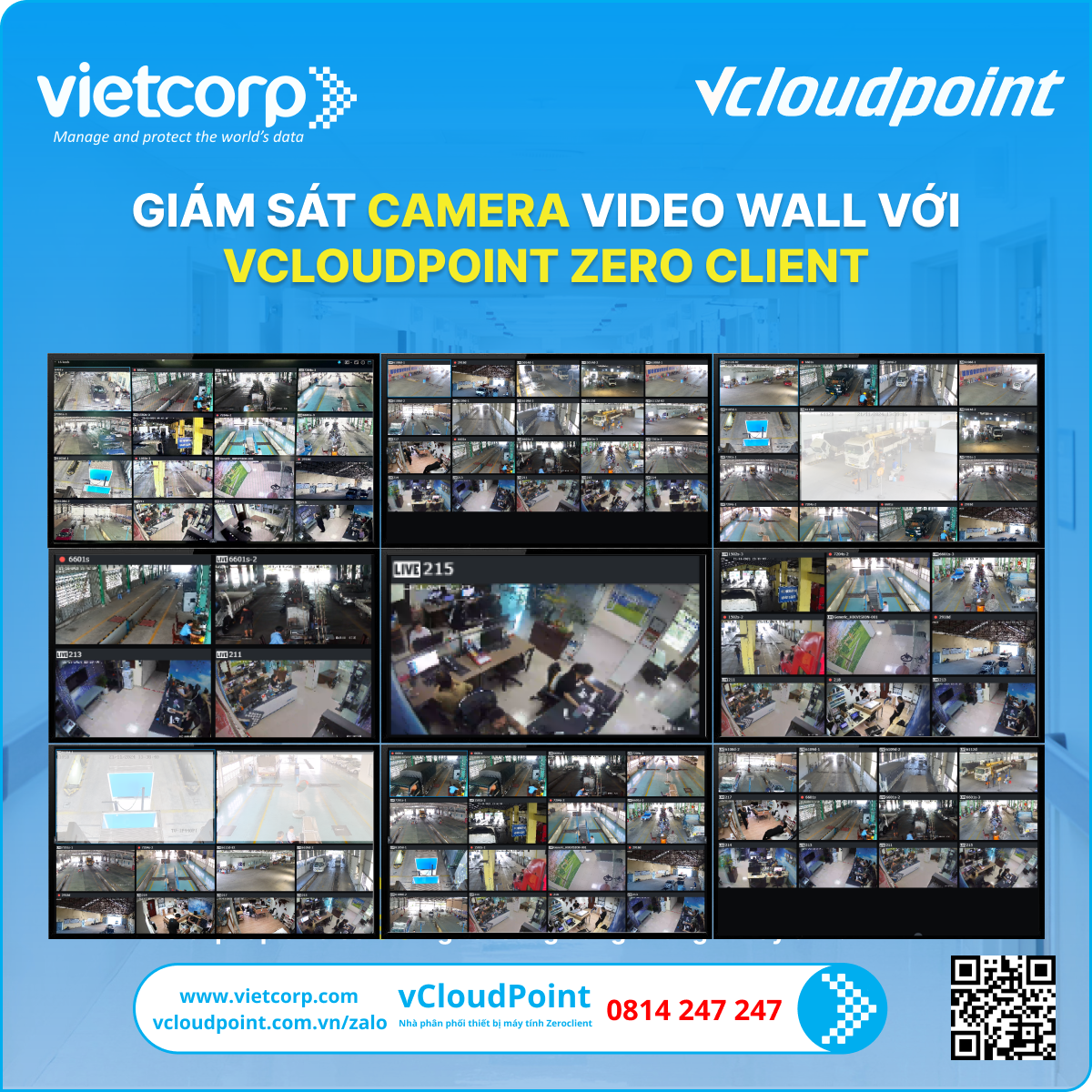 Giải pháp Camera Video Wall với vCloudPoint Zero Client