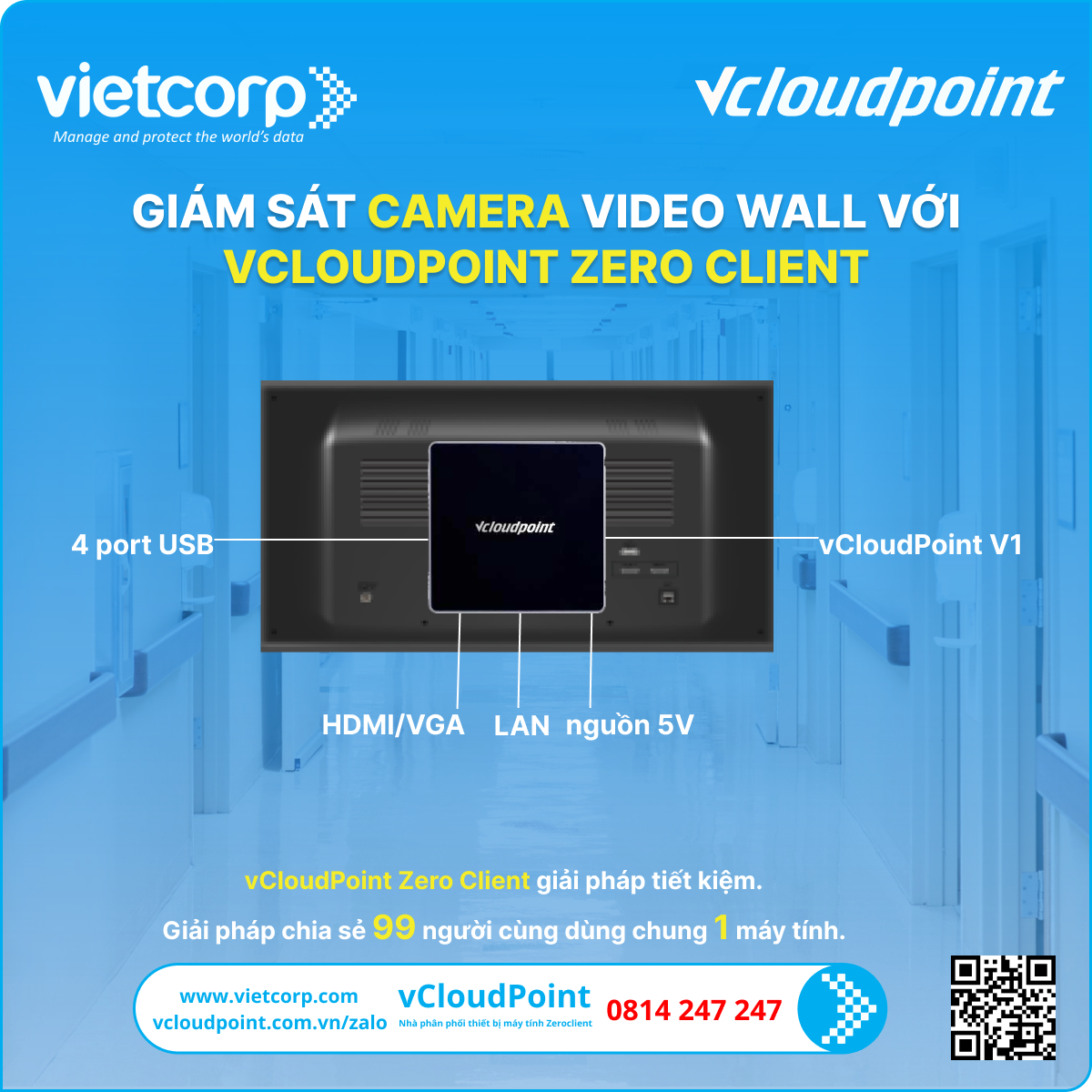 Giải pháp Camera Video Wall với vCloudPoint Zero Client