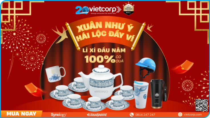 Lì xì đầu năm 100% có quà! Mua NAS ngay Quà trao tay