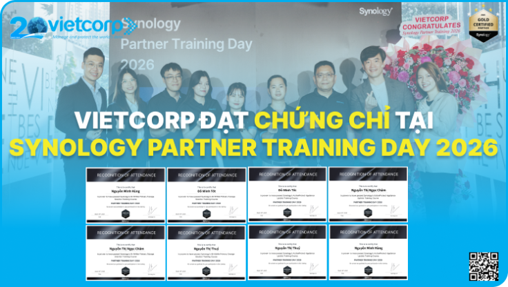 Vietcorp đạt chứng chỉ tại Synology Partner Training Day 2026