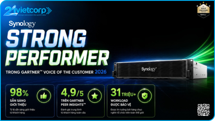Synology được công nhận là "Strong Performer" trong Gartner™ Voice of the Customer 2026