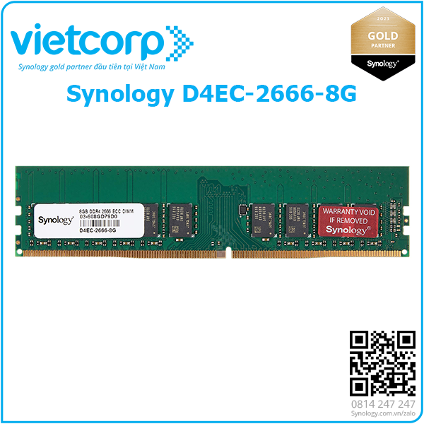 Synology D4EC-2666-8G Synology NAS専用 Synology 8GB DDR4 2666 MHz UDIMM Memory Module D4EC-2666-8G B&H